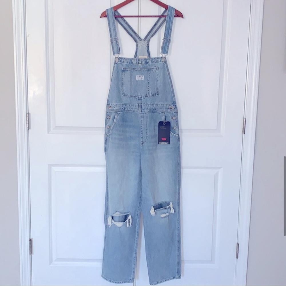 Levi's vintage overalls in light wash blue